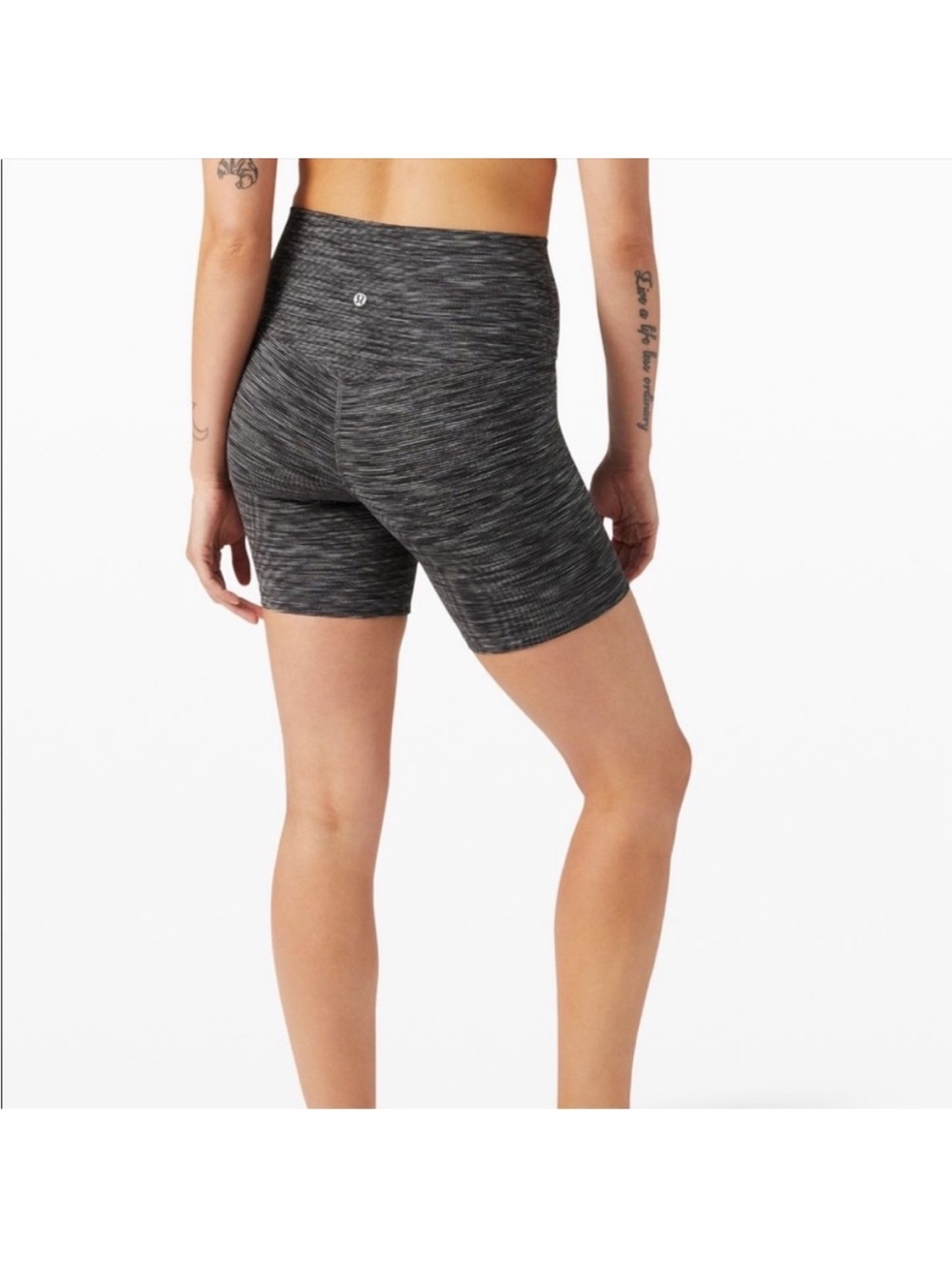 lululemon athletica Align 6” High-Rise Space-Dye Bike Shorts - Black/Gray